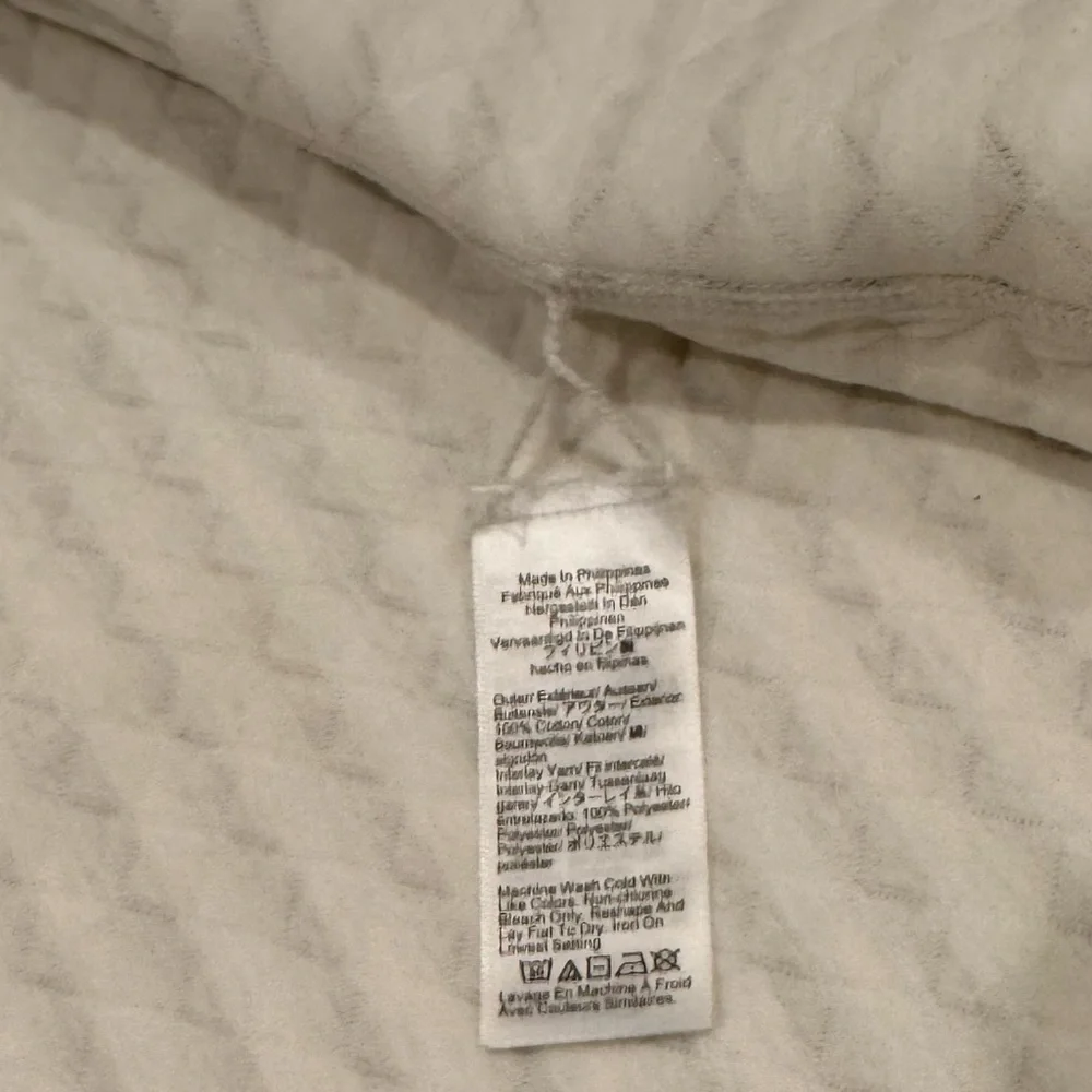 J. Crew Reversible Quilted Pullover Tan Cream Size Small
